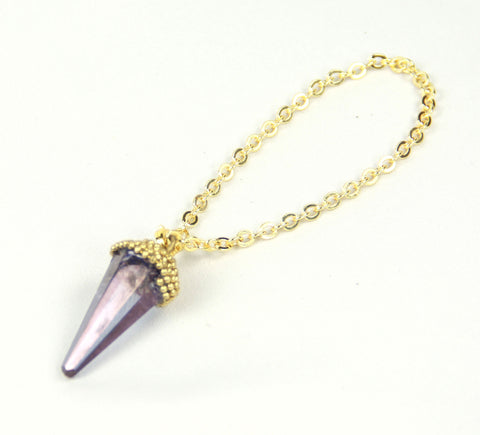 Aqua Aura Tanzanite Crystal Point Charm